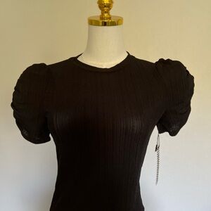 Haute Monde Black Puff Sleeve Blouse